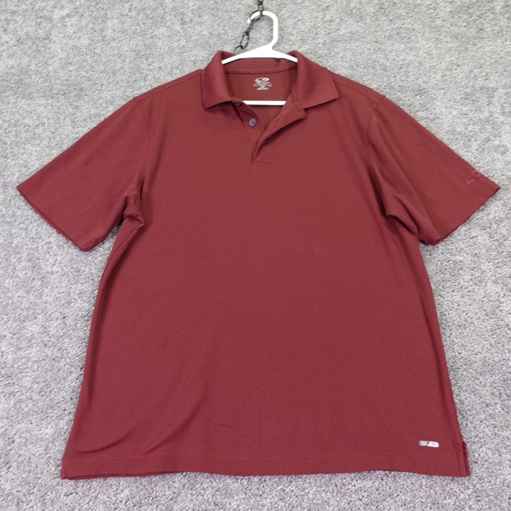 C9 By Champion Polo Shirt Mens Medium Red Solid Duo Dry Golf Casual Top